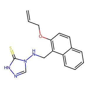 4-({[2-(allyloxy)-1-naphthyl]methyl}amino)-4H-1,2,4-triazole-3-thiol structure