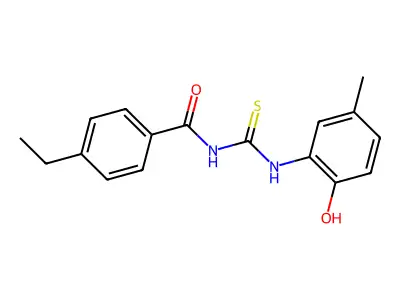 4-ethyl-N-[(2-hydroxy-5-methylphenyl)carbamothioyl]benzamide structure
