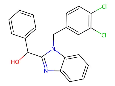 (1-(3,4-dichlorobenzyl)-1H-benzo[d]imidazol-2-yl)(phenyl)methanol structure
