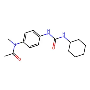 N-(4-{[(cyclohexylamino)carbonyl]amino}phenyl)-N-methylacetamide structure