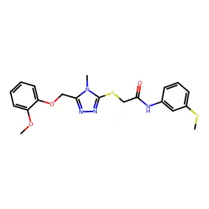 2-({5-[(2-methoxyphenoxy)methyl]-4-methyl-4H-1,2,4-triazol-3-yl}sulfanyl)-N-[3-(methylsulfanyl)phenyl]acetamide structure