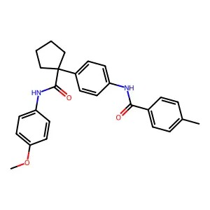 N-(4-{1-[(4-methoxyphenyl)carbamoyl]cyclopentyl}phenyl)-4-methylbenzamide structure