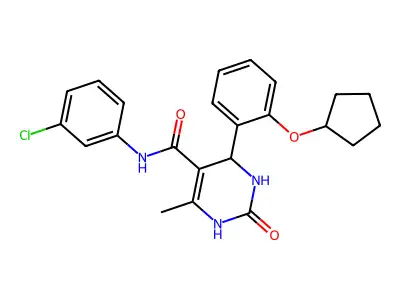 N-(3-chlorophenyl)-4-(2-cyclopentyloxyphenyl)-6-methyl-2-oxo-3,4-dihydro-1H-pyrimidine-5-carboxamide structure