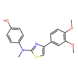 4-[[4-(3,4-Dimethoxyphenyl)-1,3-thiazol-2-yl]-methylamino]phenol structure