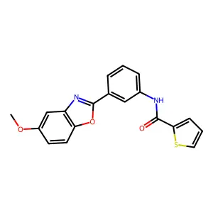 N-[3-(5-methoxy-1,3-benzoxazol-2-yl)phenyl]thiophene-2-carboxamide structure