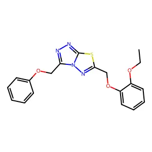 6-[(2-ethoxyphenoxy)methyl]-3-(phenoxymethyl)-[1,2,4]triazolo[3,4-b][1,3,4]thiadiazole structure