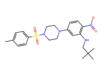 N-(2,2-dimethylpropyl)-5-[4-(4-methylphenyl)sulfonylpiperazin-1-yl]-2-nitroaniline structure