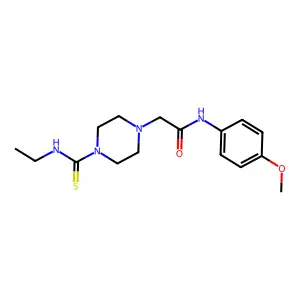 2-[4-(ethylcarbamothioyl)piperazin-1-yl]-N-(4-methoxyphenyl)acetamide structure