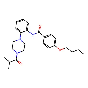 4-butoxy-N-[2-[4-(2-methylpropanoyl)piperazin-1-yl]phenyl]benzamide structure