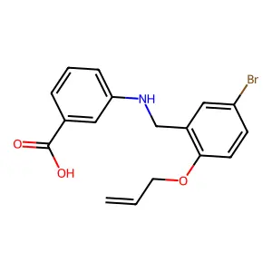 3-{[2-(Allyloxy)-5-bromobenzyl]amino}benzoic acid structure