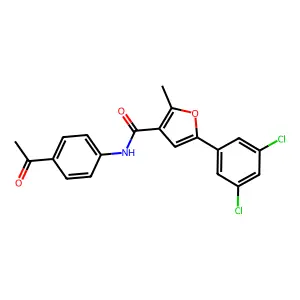 N-(4-acetylphenyl)-5-(3,5-dichlorophenyl)-2-methylfuran-3-carboxamide structure