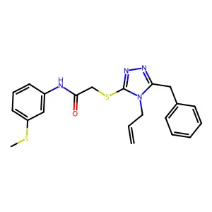 2-[(5-benzyl-4-prop-2-enyl-1,2,4-triazol-3-yl)sulfanyl]-N-(3-methylsulfanylphenyl)acetamide structure