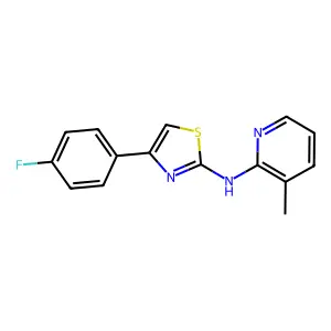 N-[4-(4-fluorophenyl)-1,3-thiazol-2-yl]-3-methylpyridin-2-amine structure
