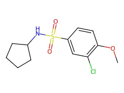 3-chloro-N-cyclopentyl-4-methoxybenzenesulfonamide structure