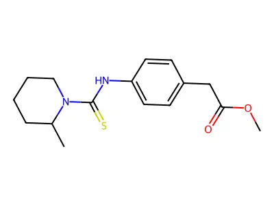 Methyl (4-{[(2-methylpiperidin-1-yl)carbonothioyl]amino}phenyl)acetate structure