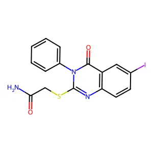 2-(6-Iodo-4-oxo-3-phenylquinazolin-2-yl)sulfanylacetamide structure