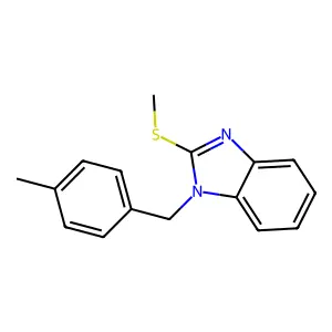 1-[(4-methylphenyl)methyl]-2-(methylsulfanyl)-1H-1,3-benzodiazole structure