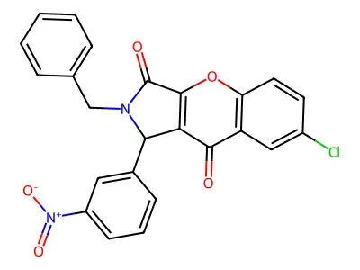 2-benzyl-7-chloro-1-(3-nitrophenyl)-1H-chromeno[2,3-c]pyrrole-3,9-dione structure