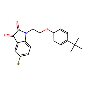5-bromo-1-[2-(4-tert-butylphenoxy)ethyl]-2,3-dihydro-1H-indole-2,3-dione structure