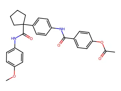 4-[(4-{1-[(4-Methoxyphenyl)carbamoyl]cyclopentyl}phenyl)carbamoyl]phenyl acetate structure