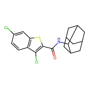 N-(2-adamantyl)-3,6-dichloro-1-benzothiophene-2-carboxamide structure