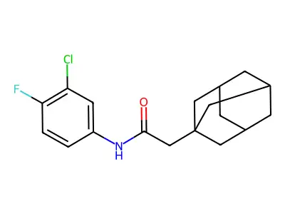 N-(3-chloro-4-fluorophenyl)-2-(tricyclo[3.3.1.1~3,7~]dec-1-yl)acetamide structure