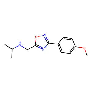 N-[[3-(4-methoxyphenyl)-1,2,4-oxadiazol-5-yl]methyl]propan-2-amine structure