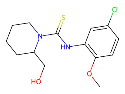 N-(5-chloro-2-methoxyphenyl)-2-(hydroxymethyl)piperidine-1-carbothioamide structure
