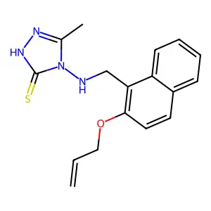 4-({[2-(allyloxy)-1-naphthyl]methyl}amino)-5-methyl-4H-1,2,4-triazole-3-thiol structure