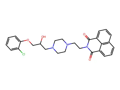 2-[2-[4-[3-(2-chlorophenoxy)-2-hydroxypropyl]piperazin-1-yl]ethyl]benzo[de]isoquinoline-1,3-dione structure
