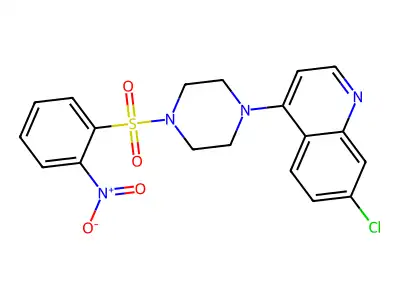 7-Chloro-4-[4-(2-nitrophenyl)sulfonylpiperazin-1-yl]quinoline structure