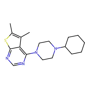 4-(4-Cyclohexylpiperazin-1-yl)-5,6-dimethylthieno[2,3-d]pyrimidine structure