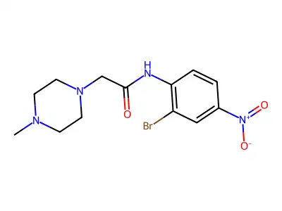 N-(2-bromo-4-nitrophenyl)-2-(4-methylpiperazin-1-yl)acetamide structure