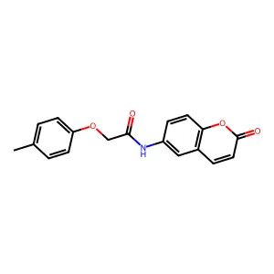 2-(4-methylphenoxy)-N-(2-oxo-2H-chromen-6-yl)acetamide structure