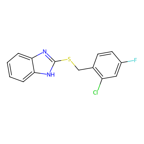 2-[(2-chloro-4-fluorobenzyl)sulfanyl]-1H-benzimidazole structure