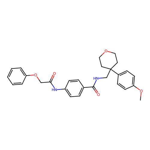 N-[[4-(4-methoxyphenyl)oxan-4-yl]methyl]-4-[(2-phenoxyacetyl)amino]benzamide structure