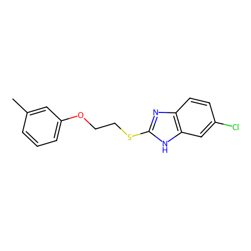 5-chloro-2-{[2-(3-methylphenoxy)ethyl]thio}-1H-benzimidazole structure