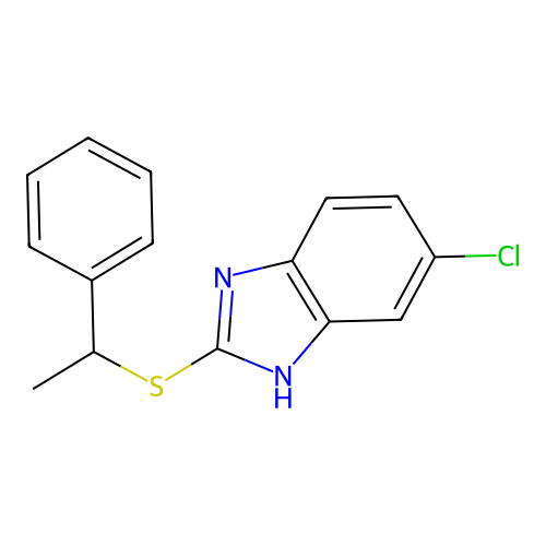 5-chloro-2-[(1-phenylethyl)thio]-1H-benzimidazole structure