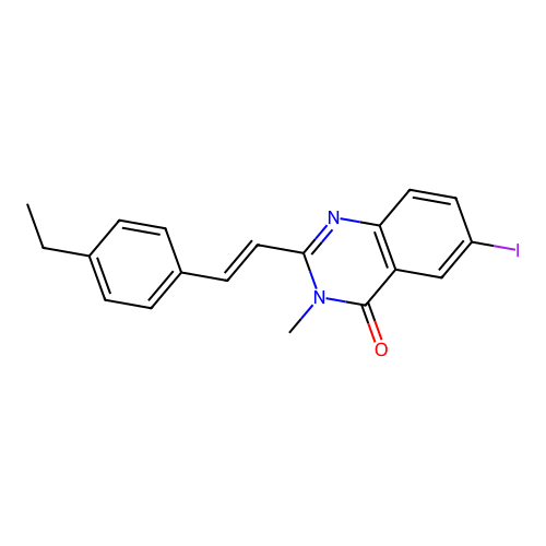2-[(E)-2-(4-ethylphenyl)ethenyl]-6-iodo-3-methylquinazolin-4-one structure