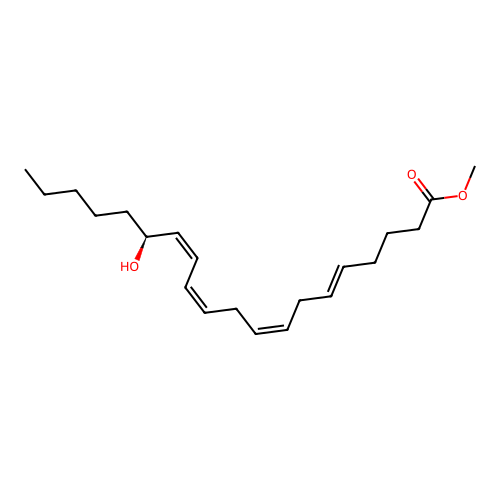 15-Hydroxy-5,8,11,13 eicosatetraenoic acid methyl ester structure