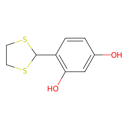 4-(1,3-Dithiolan-2-yl)benzene-1,3-diol structure