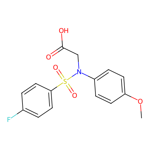 N-[(4-fluorophenyl)sulfonyl]-N-(4-methoxyphenyl)glycine structure