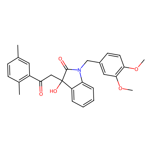 1-(3,4-dimethoxybenzyl)-3-[2-(2,5-dimethylphenyl)-2-oxoethyl]-3-hydroxy-1,3-dihydro-2H-indol-2-one structure