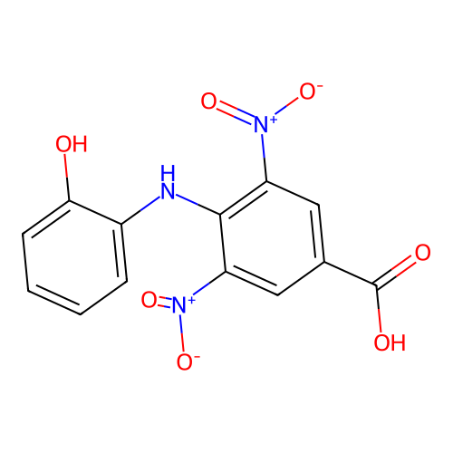 4-(2-Hydroxyanilino)-3,5-dinitrobenzoic acid structure