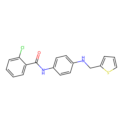 2-chloro-N-{4-[(2-thienylmethyl)amino]phenyl}benzamide structure
