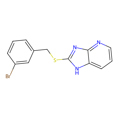 2-((3-bromobenzyl)thio)-3H-imidazo[4,5-b]pyridine structure