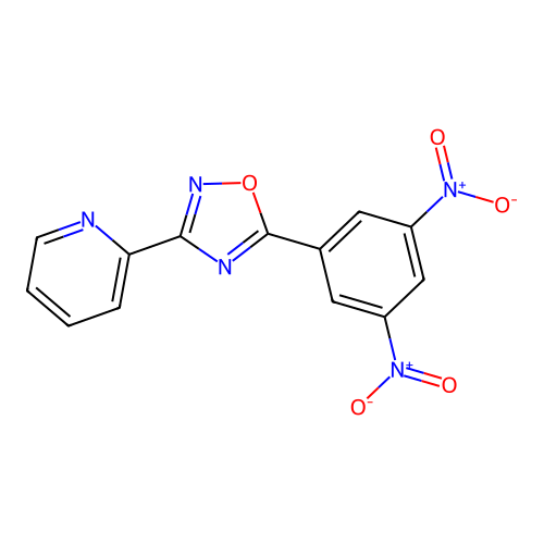 2-[5-(3,5-Dinitrophenyl)-1,2,4-oxadiazol-3-yl]pyridine structure