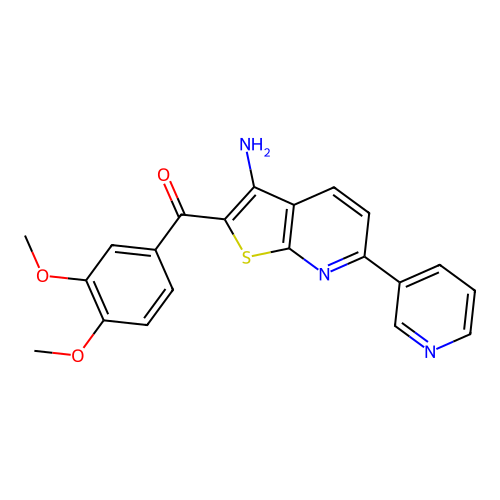 3-Amino-6-(3-pyridyl)thiopheno[2,3-b]pyridin-2-yl 3,4-dimethoxyphenyl ketone structure