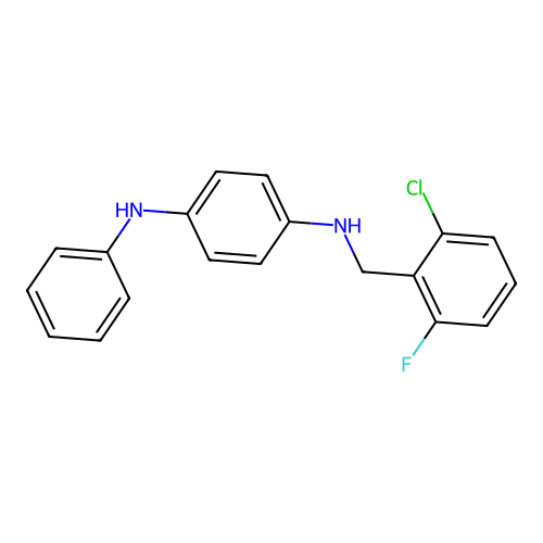 N-(4-anilinophenyl)-N-(2-chloro-6-fluorobenzyl)amine structure