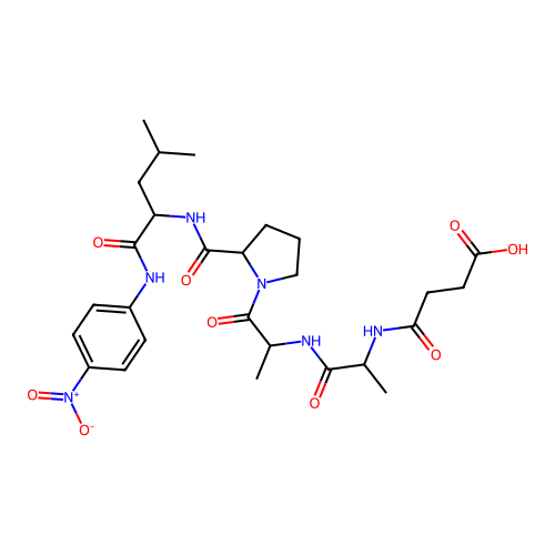 N-Succinyl-Ala-Ala-Pro-Leu p-nitroanilide structure